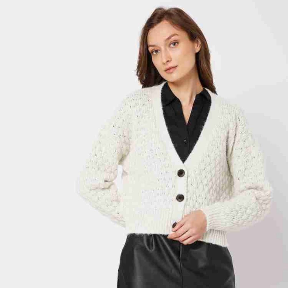 NWT Cream cable knit cardigan